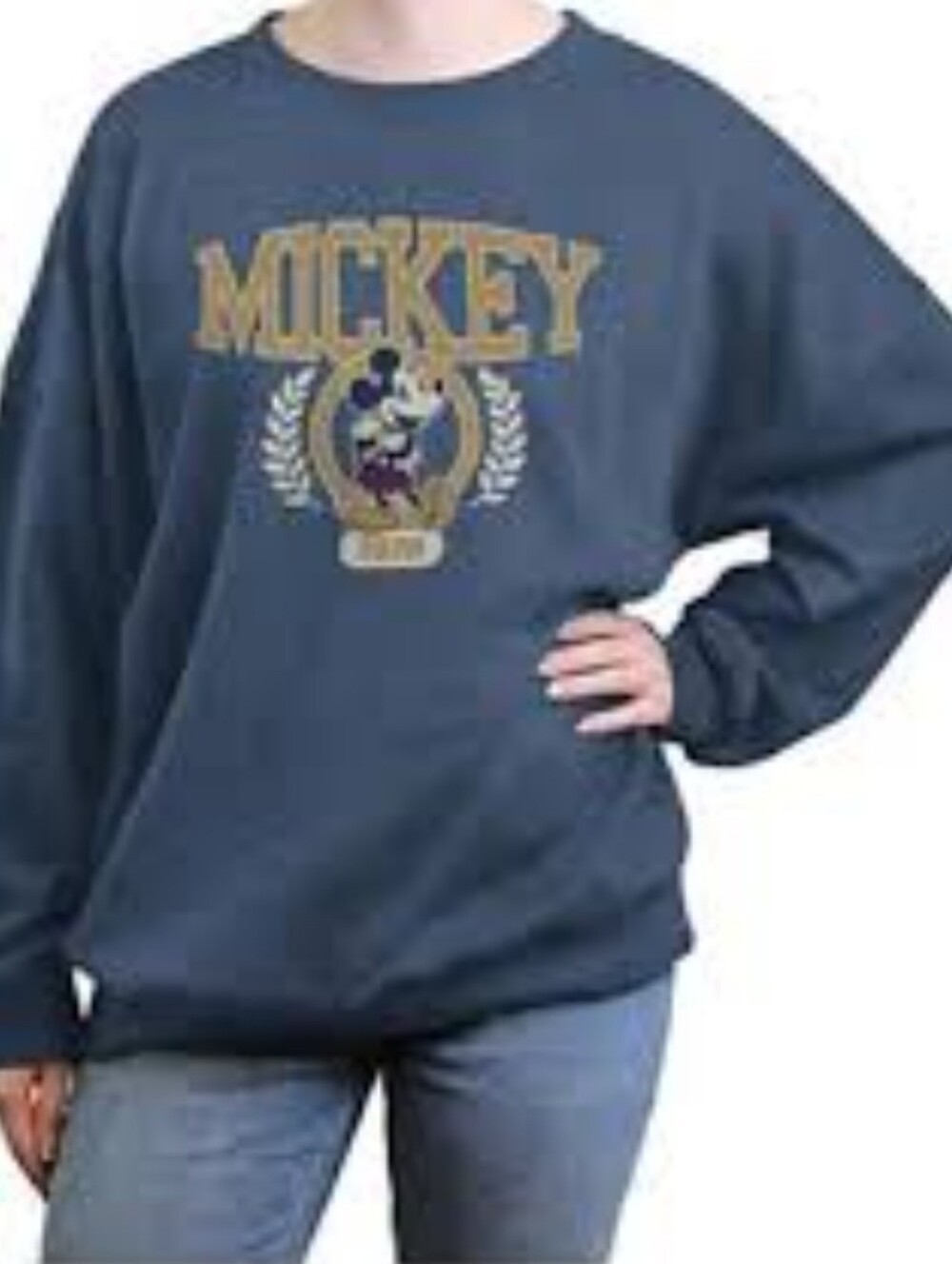 NWOT Disney's Mickey Mouse Crest 1928 Junior's Graphic Pullover Size Large